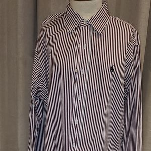 Polo Ralph LaurenClassic Fit Button Down Collar Long Sleeve Stripped Dress Shirt